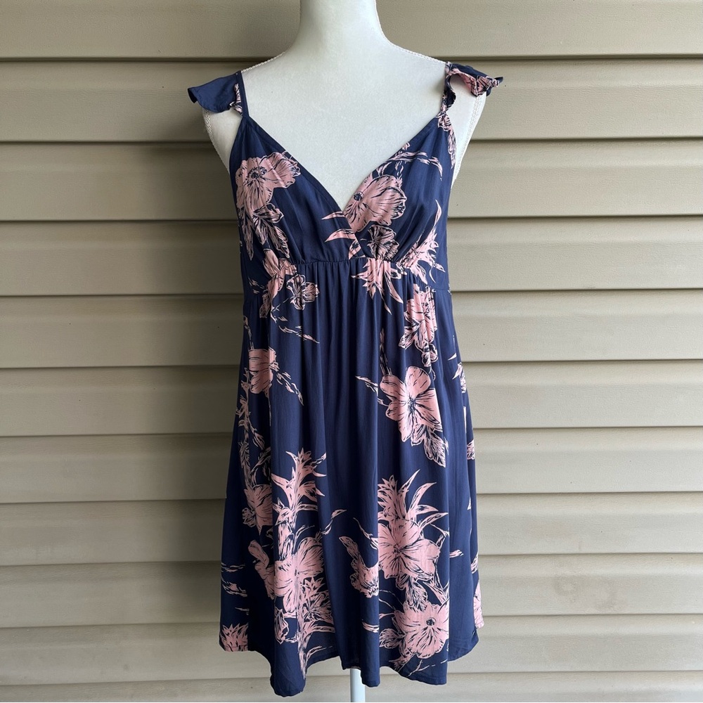 Roxy Navy and Pink Floral Mini Dress